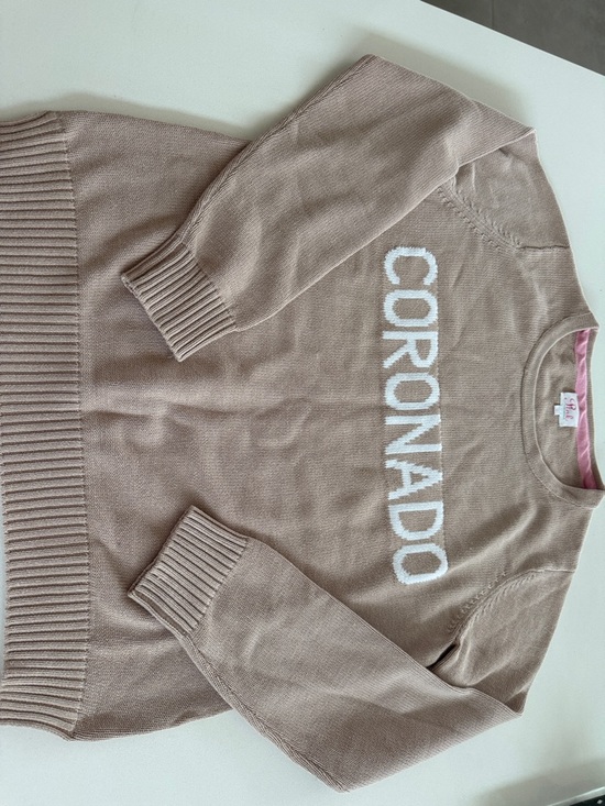 Pink Pineapple Sweaters - Coronado Logo Crewneck Sweater in Light Taupe by [No Brand Visible]